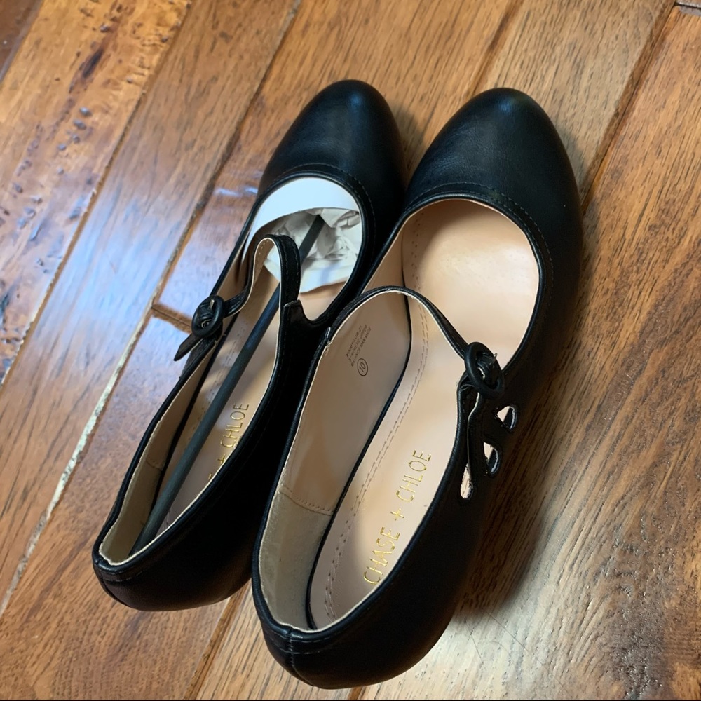 Chase + Chloe | Black Kimmy Mary Jane Pumps | Sz 10 - Picture 13 of 16